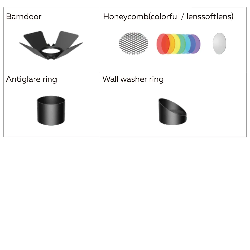 Accessoires pour éclairage sur rail Zoom